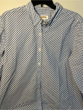 Vintage Talbots Womens Blue Gingham Print 100% Cotton Button Down Casual Shirt